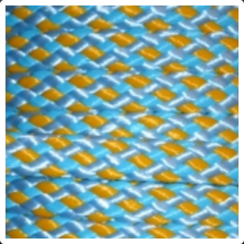 PPM touw 8 mm turquoise/okergeel/babyblauw